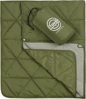 STOVER Outdoor Waterproof Fleece Travel Blanket for Camping, Picnics, Stadiums, Sports, The Beach– Warm, Windproof, Compact, Lightweight & Sand-Resistant (Olive Green)