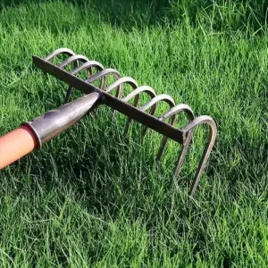Strong and durable ninetooth rake manganese steel multifunctional garden tool