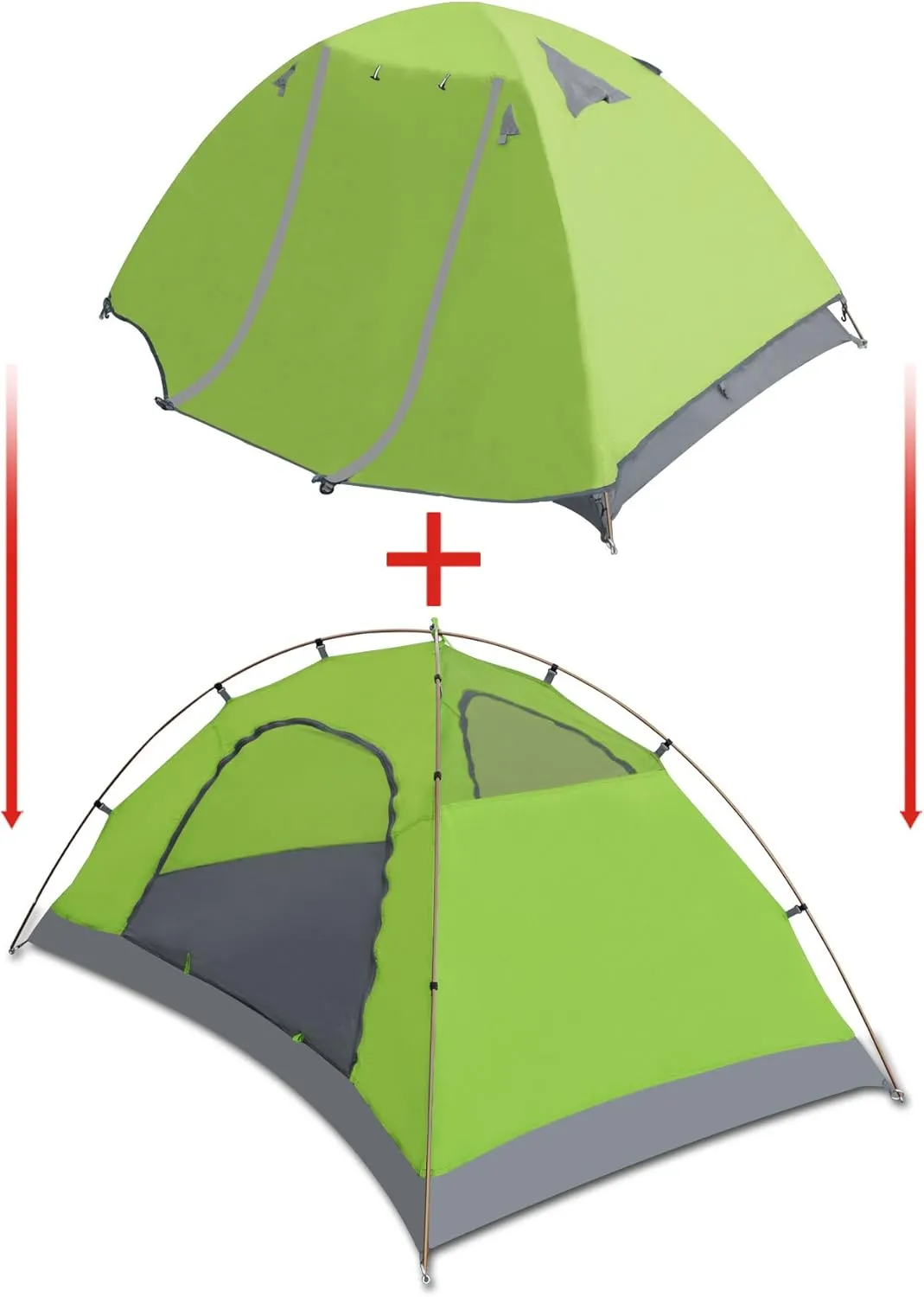 Strong Camel Portable 1-2 Persons Backpacking Tent Double Layer Outdoor Waterproof Camping Hiking