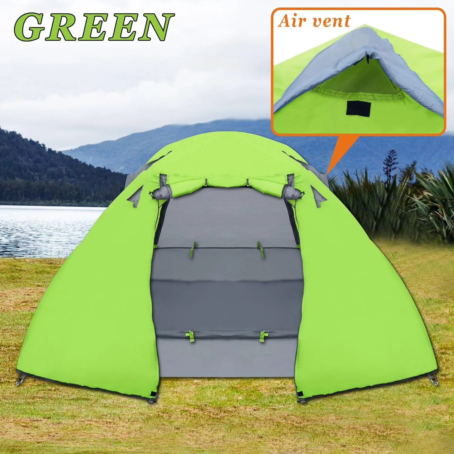Strong Camel Portable 1-2 Persons Backpacking Tent Double Layer Outdoor Waterproof Camping Hiking