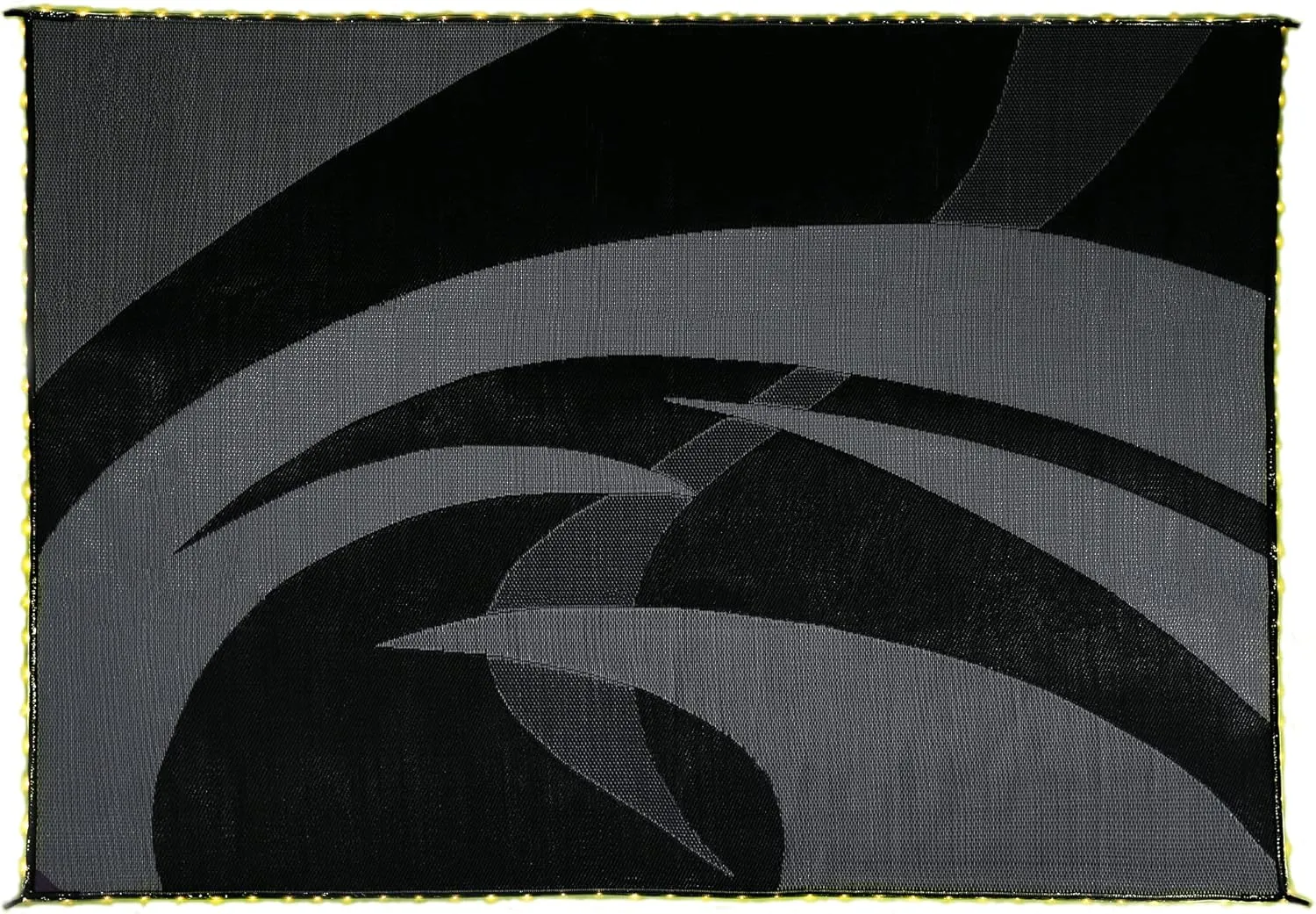 Stylish Camping L158111WL 8-feet by 11-feet LED Illuminated Patio Mat - Outdoor Patio Black/White RV Camping Mat