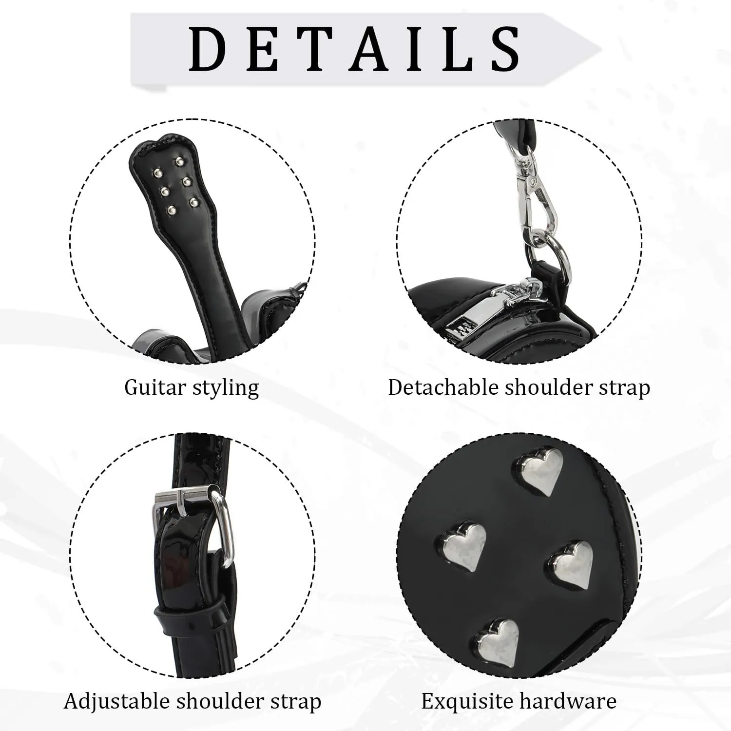 SUKUTU Women Guitar Shaped Shoulder Bag Creative Music Sparkly Leather Novelty Crossbody Bags Handbag