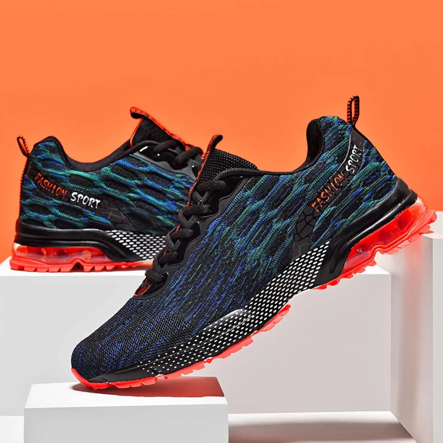 Summer air Cushion Running Shoes, Anti Slip Sports Running Shoes, Breathable Walking Travel Shoes, Plus Size Basketball Shoes