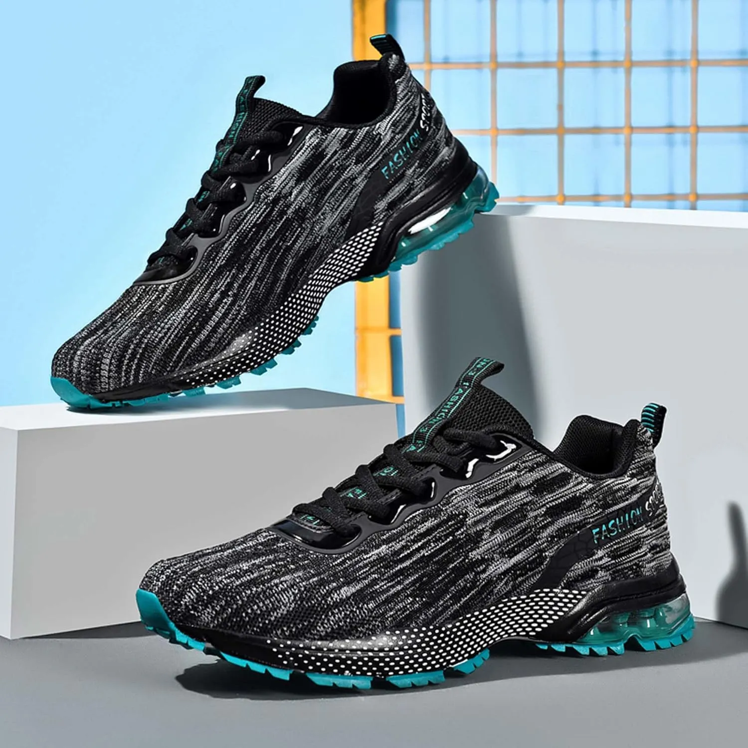 Summer air Cushion Running Shoes, Anti Slip Sports Running Shoes, Breathable Walking Travel Shoes, Plus Size Basketball Shoes