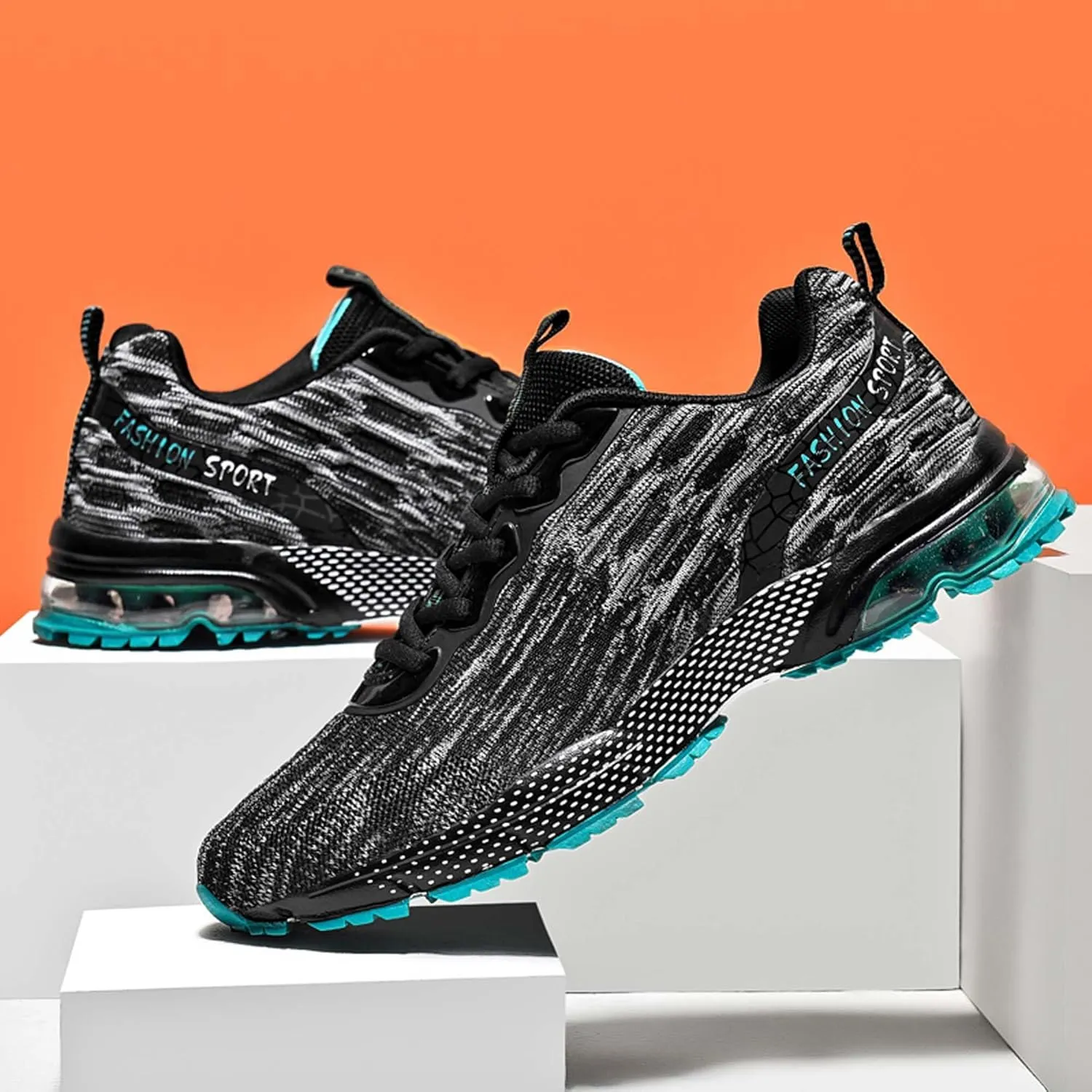 Summer air Cushion Running Shoes, Anti Slip Sports Running Shoes, Breathable Walking Travel Shoes, Plus Size Basketball Shoes