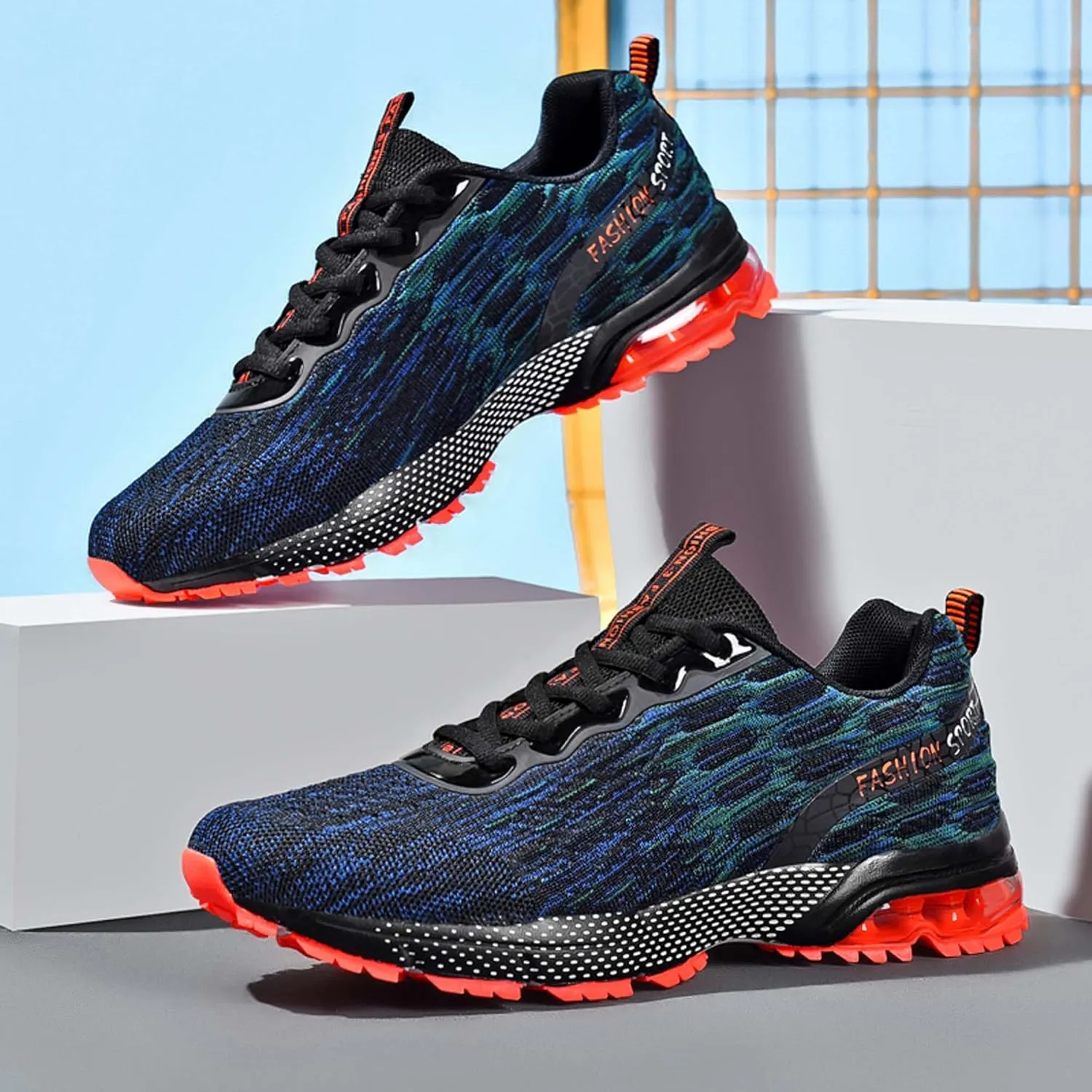 Summer air Cushion Running Shoes, Anti Slip Sports Running Shoes, Breathable Walking Travel Shoes, Plus Size Basketball Shoes