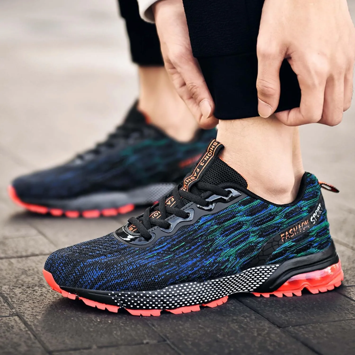 Summer air Cushion Running Shoes, Anti Slip Sports Running Shoes, Breathable Walking Travel Shoes, Plus Size Basketball Shoes