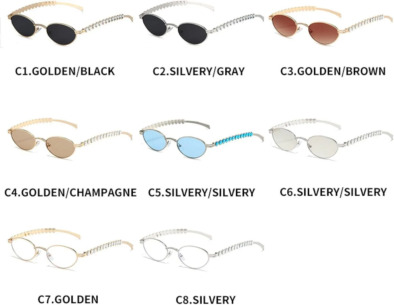 Sunglasses Stylish Oval Sun Glasses Vintage Round Black Shades Men Diamond Luxury Eyewear