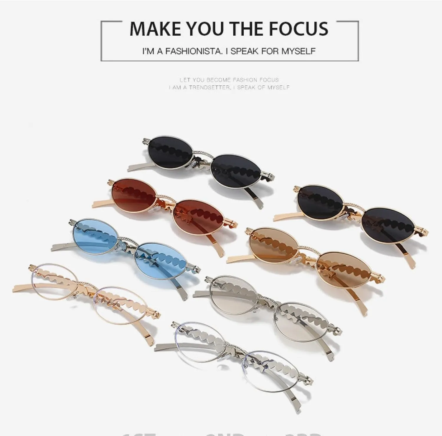 Sunglasses Stylish Oval Sun Glasses Vintage Round Black Shades Men Diamond Luxury Eyewear