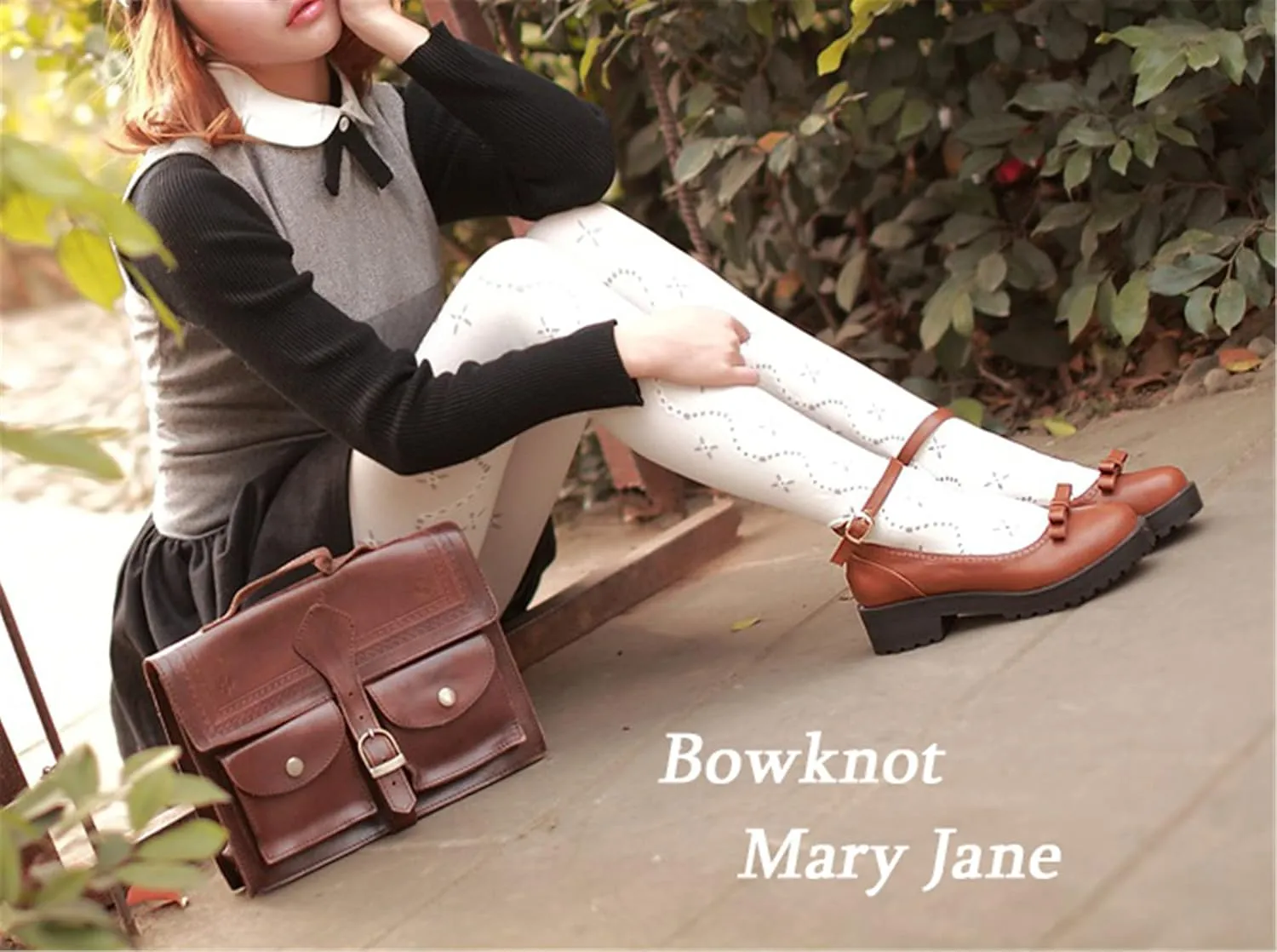 Sungtin Women Buckle Platform Shoes Chunky Mid Heel Mary Jane Shoes School Uniform Dress Shoes