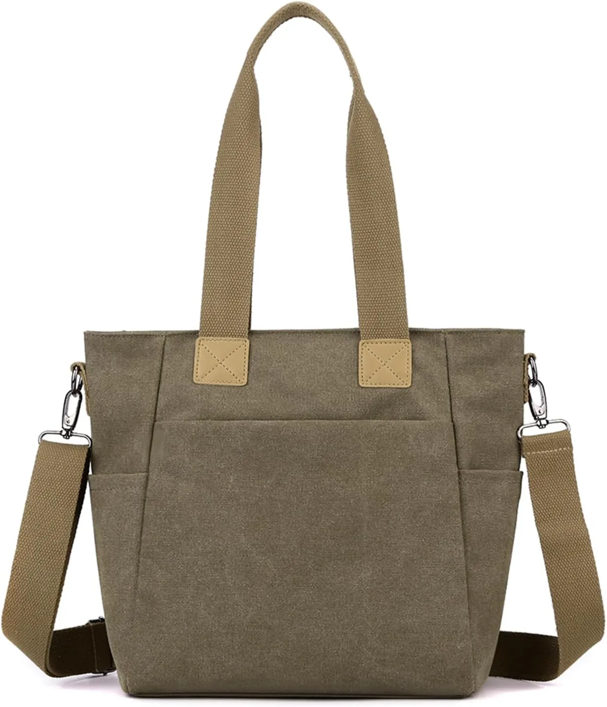 Sunshinejing Women's Canvas Tote Bag Top Handle Handbag Work Totes Purse Shoulder Crossbody Bag