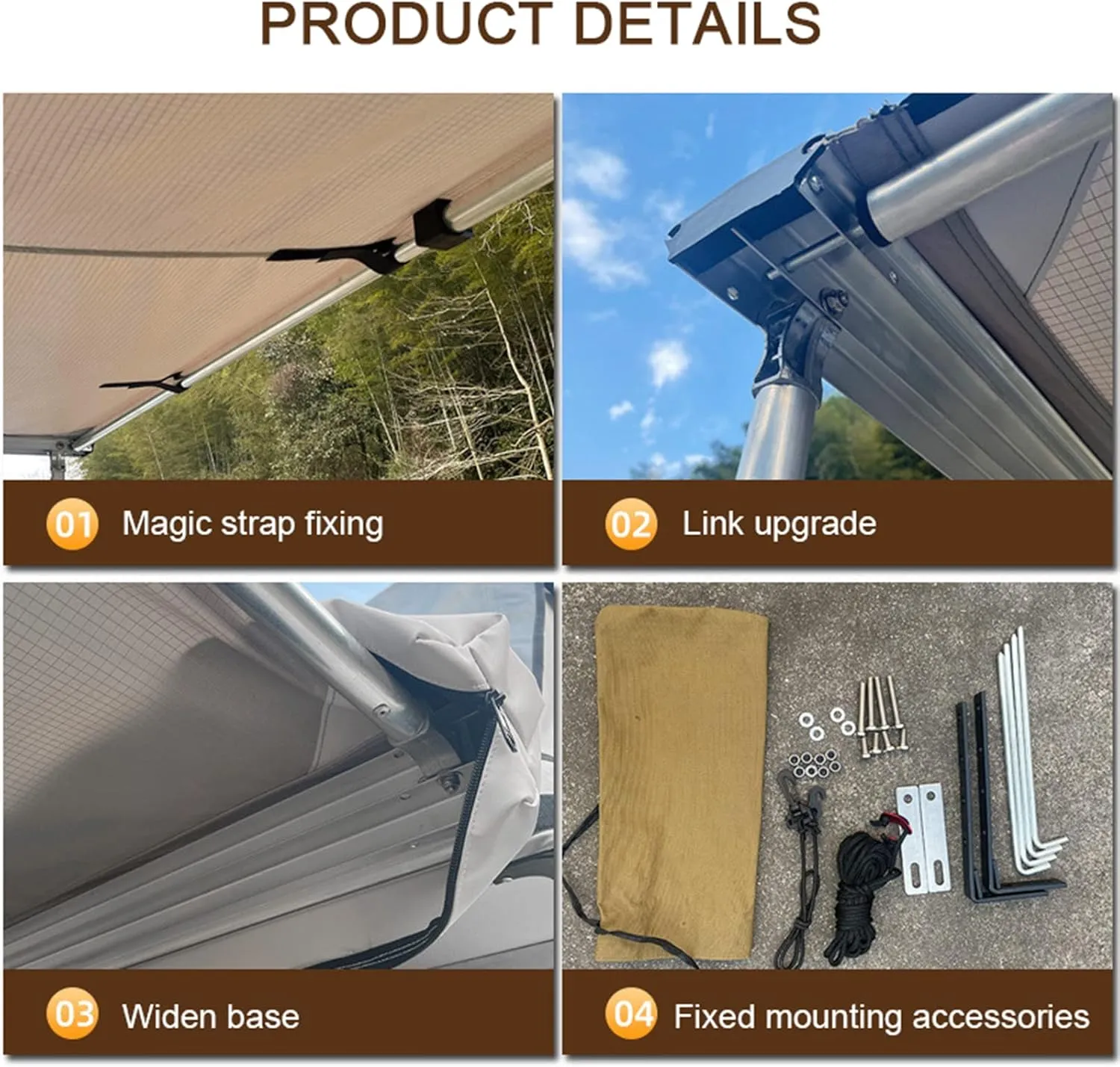 SUV Tent for Camping, Car Tent, Waterproof Car Side Awning Sun Shelter, Portable Car Awning Camping Tarp with Adjustable Tarp Poles for for SUV, Camping, Outdoor