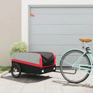 SVRCK Sturdy Bike Trailer for Reliable Transport, High Load Capacity of 99.2 lb, Durable Iron Design with Safety Flag, Black and Red
