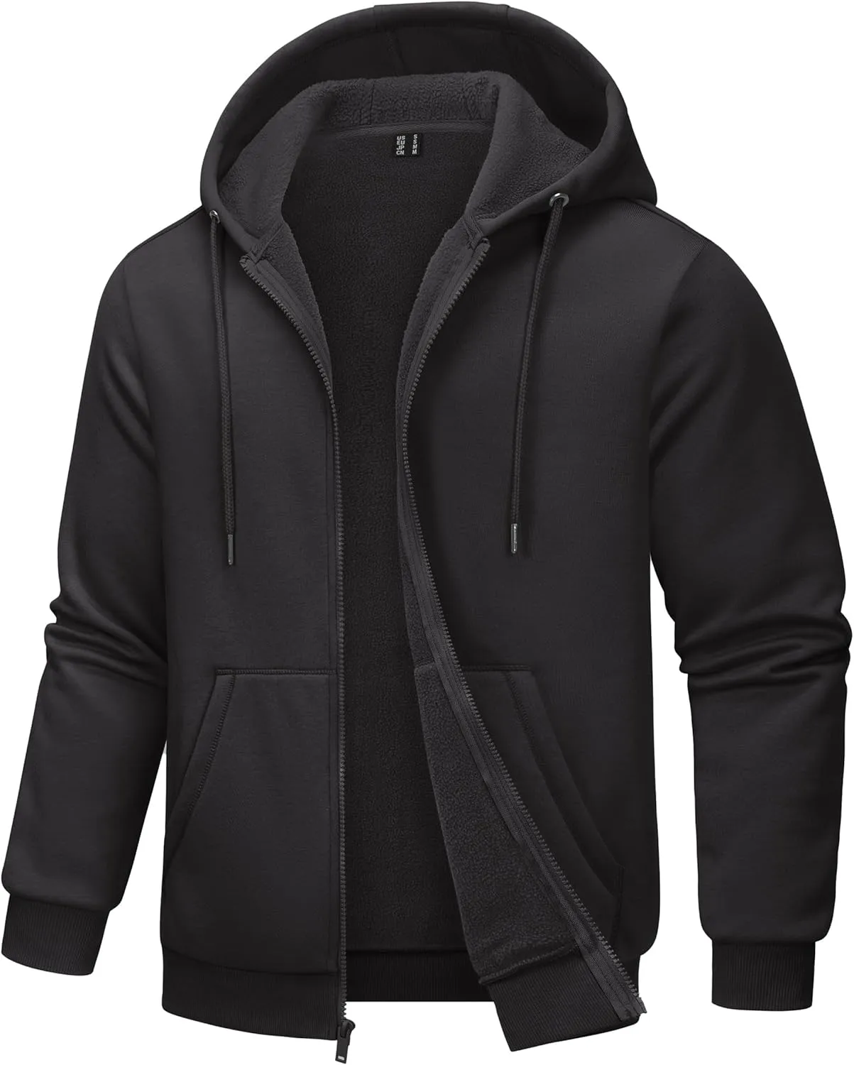 TACVASEN Mens Zip Up Hoodie Fleece Lined Hoodie Jacket Men Full Zip Sweatshirts Outdoor Thermal Athletic Hoodies