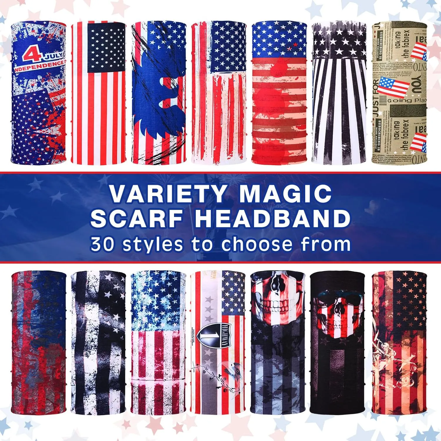 Tarpop 30 Pcs Neck Gaiters Scarf Elastic Wrap Headband Sweat Absorbing Bandana for Women Men Sports Yoga Running