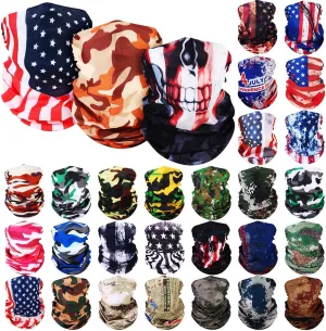 Tarpop 30 Pcs Neck Gaiters Scarf Elastic Wrap Headband Sweat Absorbing Bandana for Women Men Sports Yoga Running