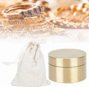 Tbest Storage Box, Round Shape Box Metal Jewelry Sealed Container -Proof Storage Box(M) Fob Brass Container Box for Purse