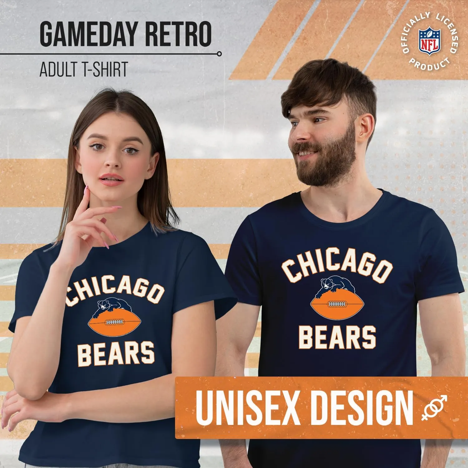 Team Fan Apparel NFL Adult Retro Gameday Unisex T-Shirt, Tag-Less Comfortable Football Apparel, Officially Licensed