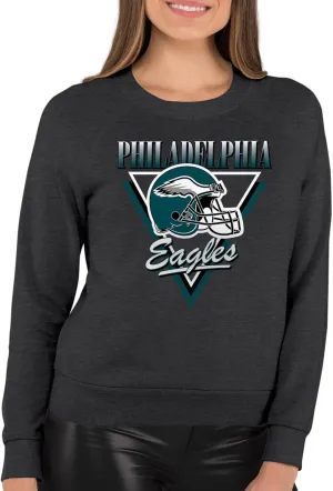 Team Fan Apparel NFL Womens Retro Triangle Slouchy Crewneck, Fleece Pullover Tagless, Long Sleeve Sweatshirt, Football