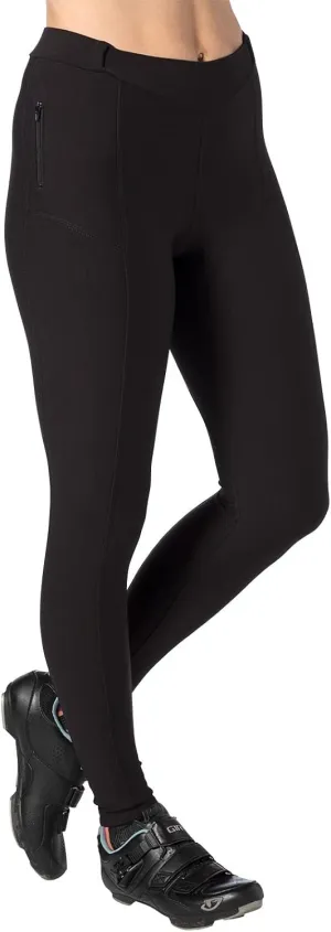 Terry Cycling Padded Bike Pants Womens Coolweather Tight Petite 27" Warm Fleece Leggings For Women With Padding Pocket