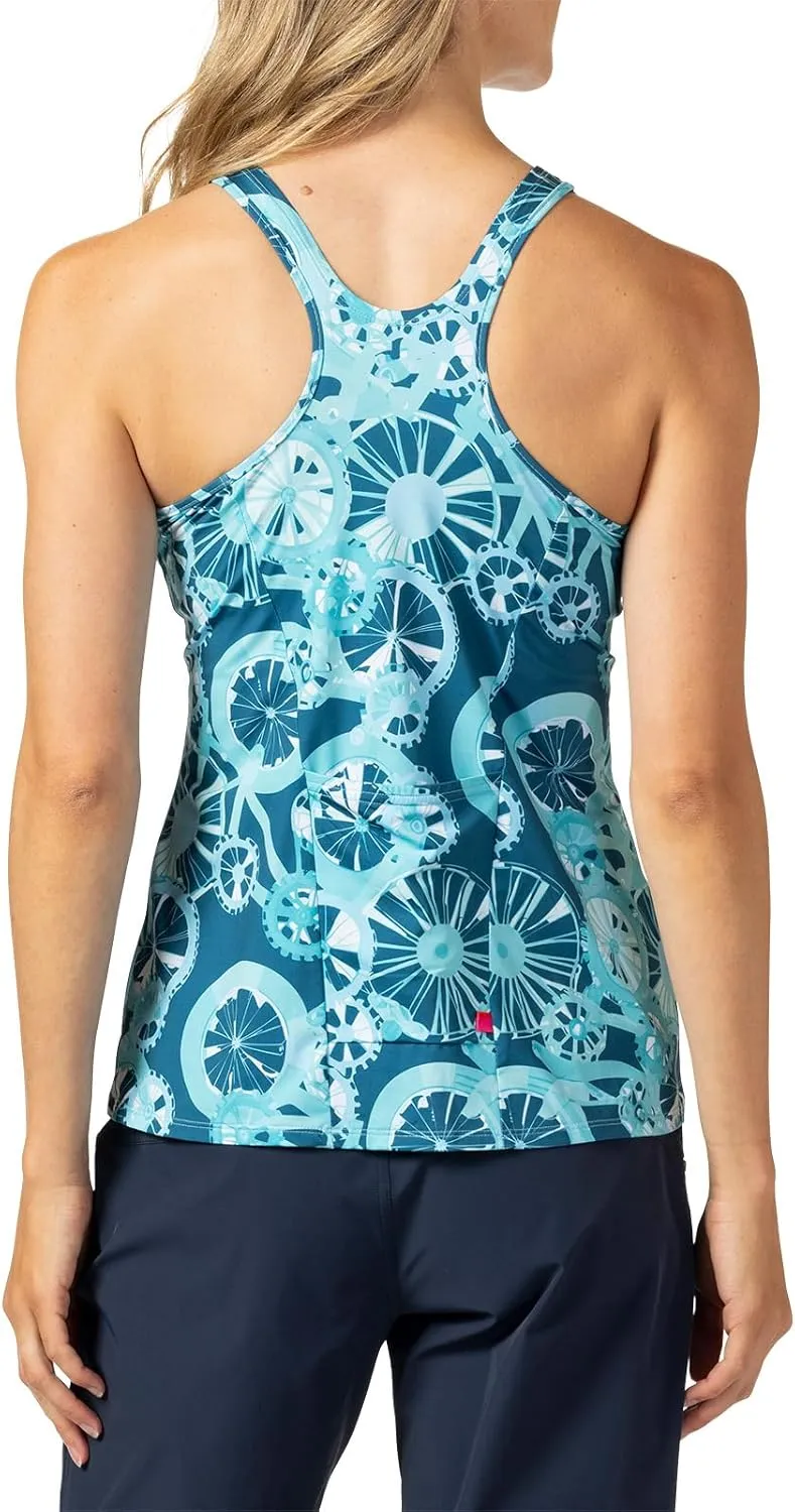 Terry Easy Rider Tank Top for Women Cycling Jersey Sleeveless Racer-Back Style Breathable Moisture Wicking Bike Hike
