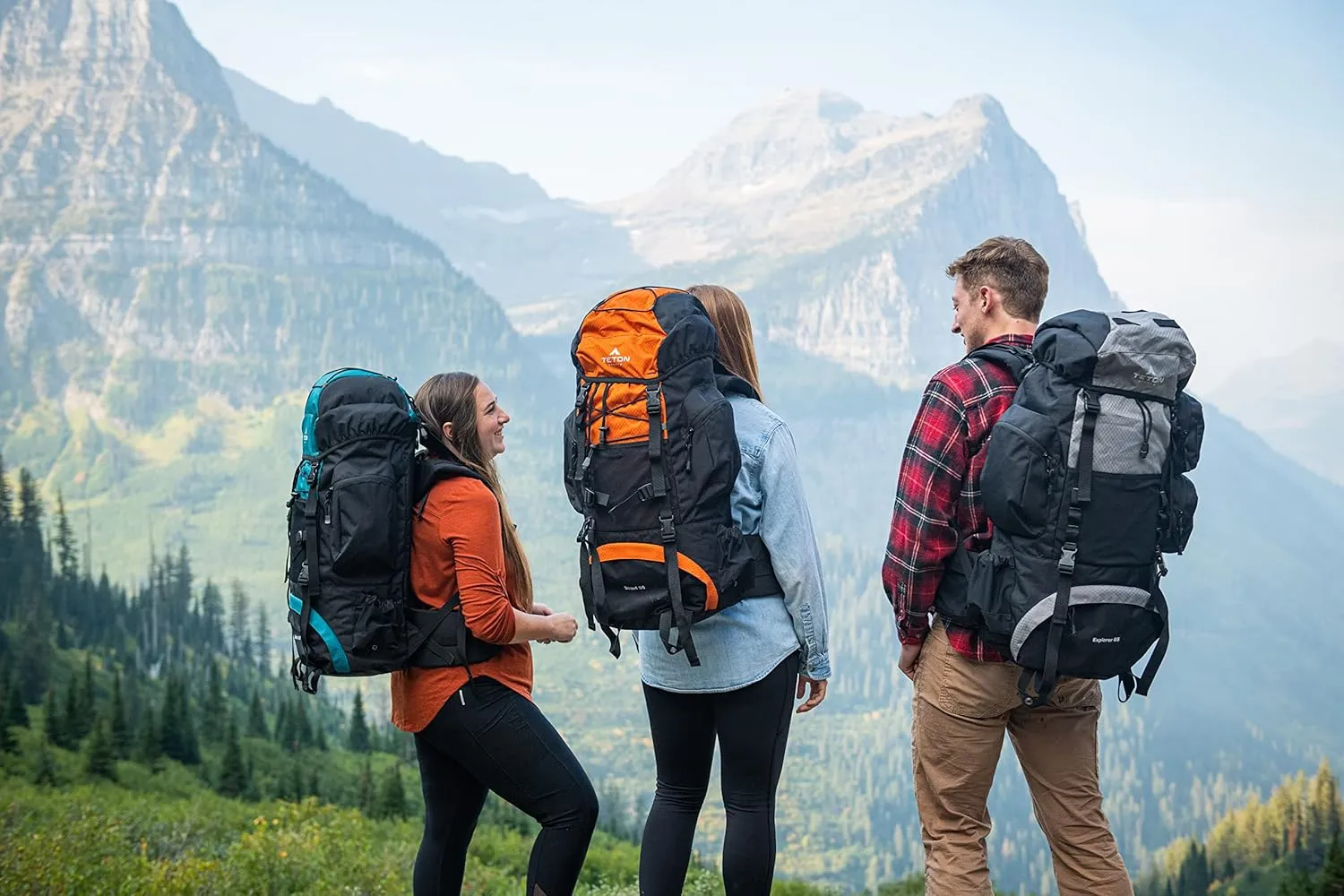 TETON 65L Explorer Internal Frame Backpack for Hiking, Camping, Backpacking, Rain Cover Included