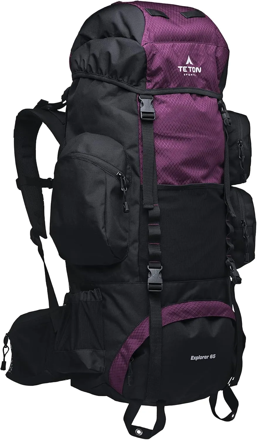 TETON 65L Explorer Internal Frame Backpack for Hiking, Camping, Backpacking, Rain Cover Included