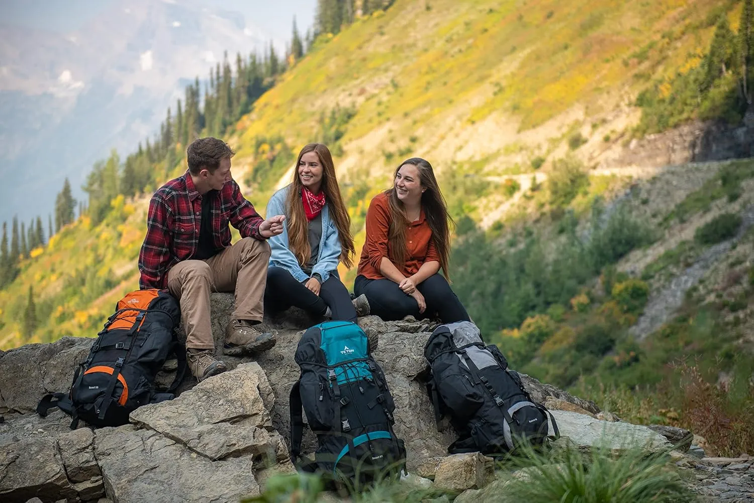 TETON 65L Explorer Internal Frame Backpack for Hiking, Camping, Backpacking, Rain Cover Included