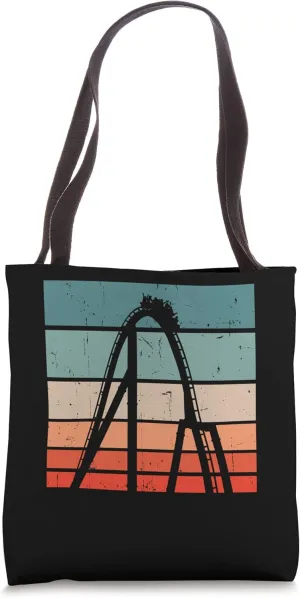 Theme Park Vintage Amusement Park Retro Roller Coaster Tote Bag