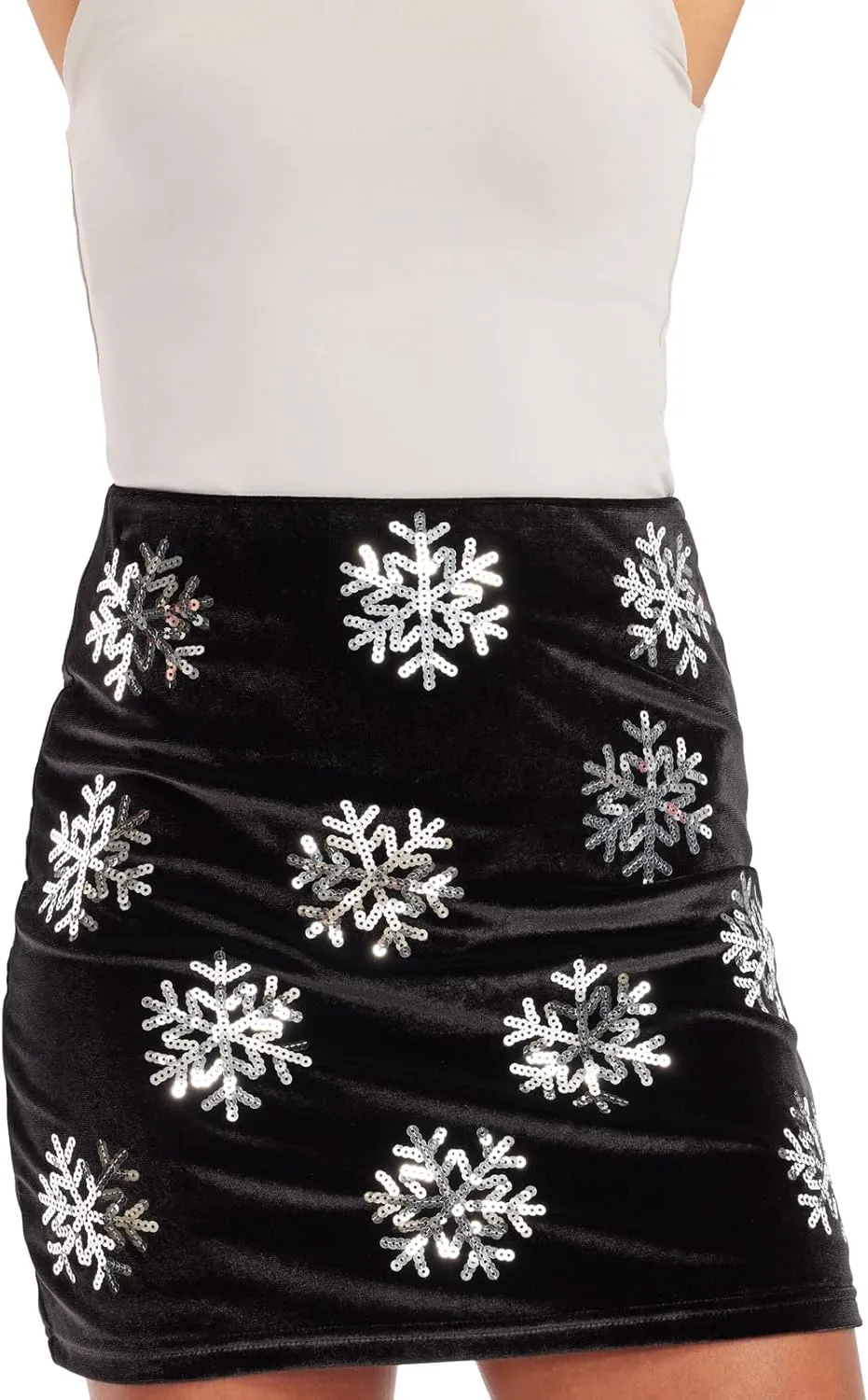 Tipsy Elves Womens Sequin Skirts Sparkly Knee Length Concert Mini Skirt Shiny Dance Club Rave Party Skirt for Women