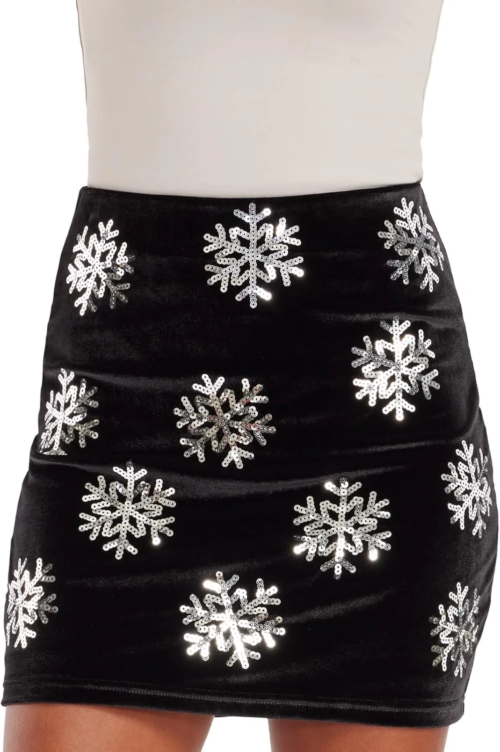 Tipsy Elves Womens Sequin Skirts Sparkly Knee Length Concert Mini Skirt Shiny Dance Club Rave Party Skirt for Women