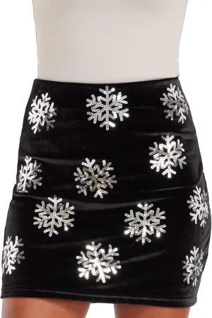 Tipsy Elves Womens Sequin Skirts Sparkly Knee Length Concert Mini Skirt Shiny Dance Club Rave Party Skirt for Women