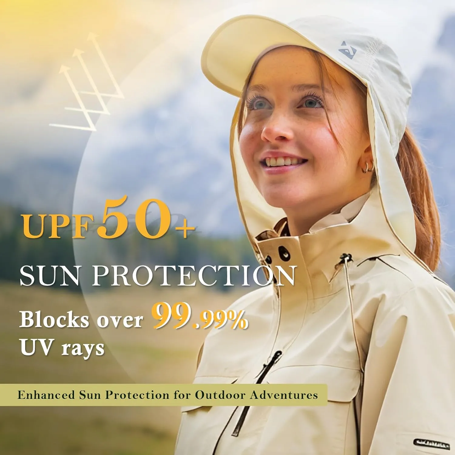 TOP-EX L/XL Sun Hats for Women Ponytail Baseball Cap with Neck Flap UPF50 Summer Hiking Gardening Hat Waterproof