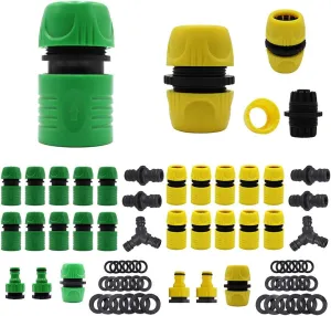 TopHomer Garden Quick Spray Water Connectors Set 1/2" Quick Connectors, 1/2"-3/4" Faucet Connectors, Hose Quick Connector, Irrigations Thread Joint System Fit for Hozelock Connectors(Multicolor)