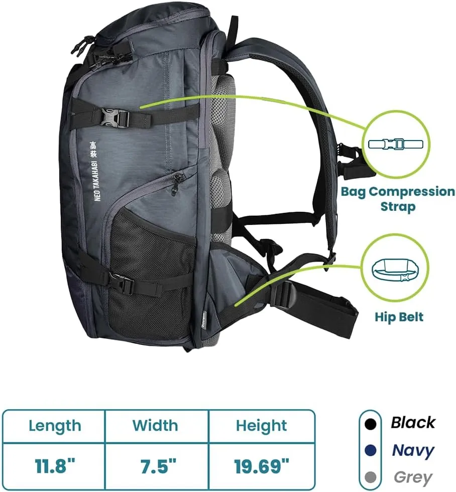 torch 40L Travel Backpack for Men - Large Carry On Backpack Airline Approved with Rain Cover for Camping, Hiking, Outdoor - Takahagi (Iron Grey)