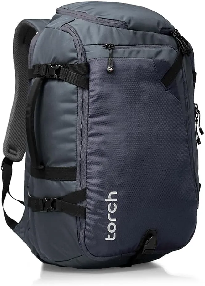 torch 40L Travel Backpack for Men - Large Carry On Backpack Airline Approved with Rain Cover for Camping, Hiking, Outdoor - Takahagi (Iron Grey)