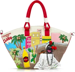 Tote Bag for Women, Colored Hand Embroidery Canvas Shoulder Bag, Crossbody Bag Suitable for Important Occasions, Work, Travel(White)