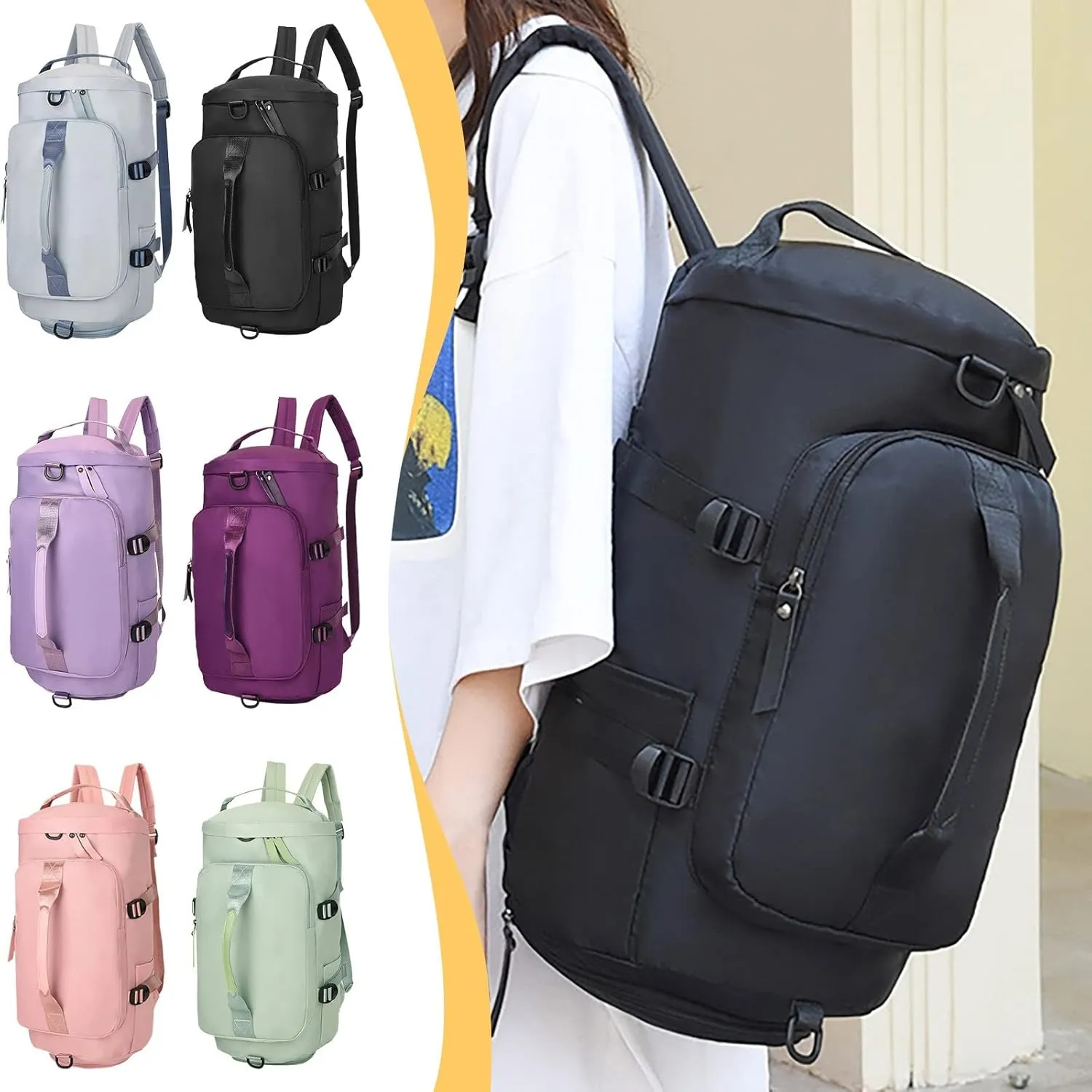 Tote Bag For Women Light Foldable Unisex Sport Backpack Handbags Day pack Weekend Travel Fitness Duffle Bag Overnight Bags U