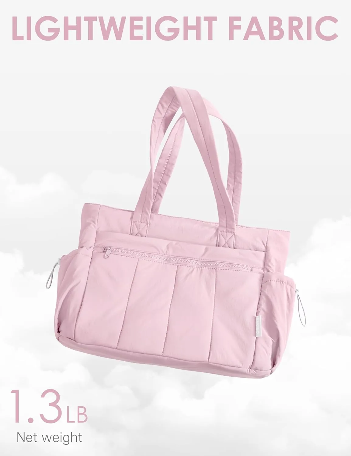Tote Bag for Women, Lightweight Large Puffer Bag, Quilted Shoulder Purses Handbags for Travel Work