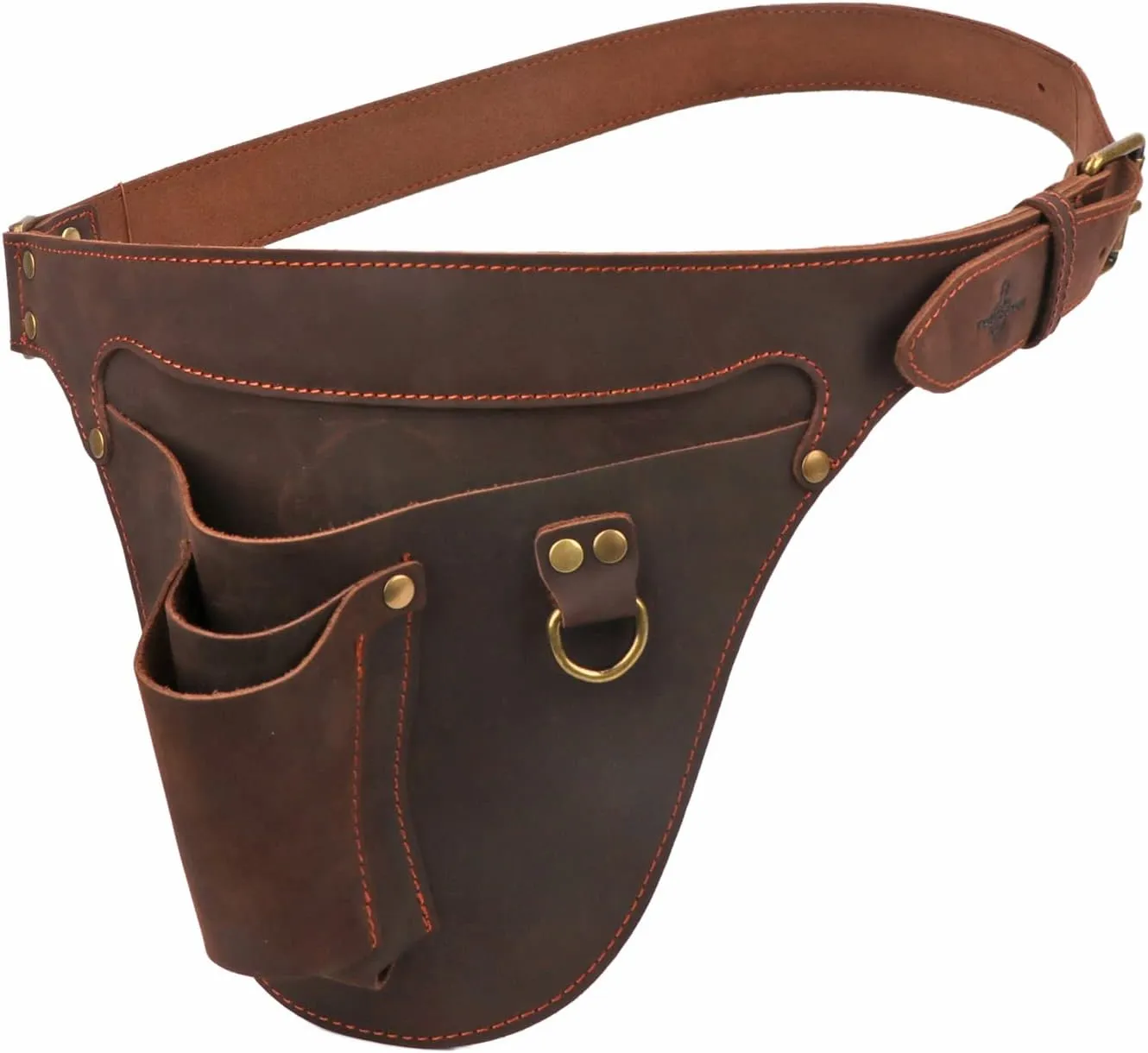 Tourbon Genuine Leather Florist Tool Belt Bag Gardener Farmer Tools Holster Waist Pouch Electrician Carpenter Organizer Kit 3 Pockets