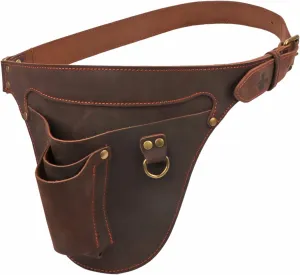 Tourbon Genuine Leather Florist Tool Belt Bag Gardener Farmer Tools Holster Waist Pouch Electrician Carpenter Organizer Kit 3 Pockets