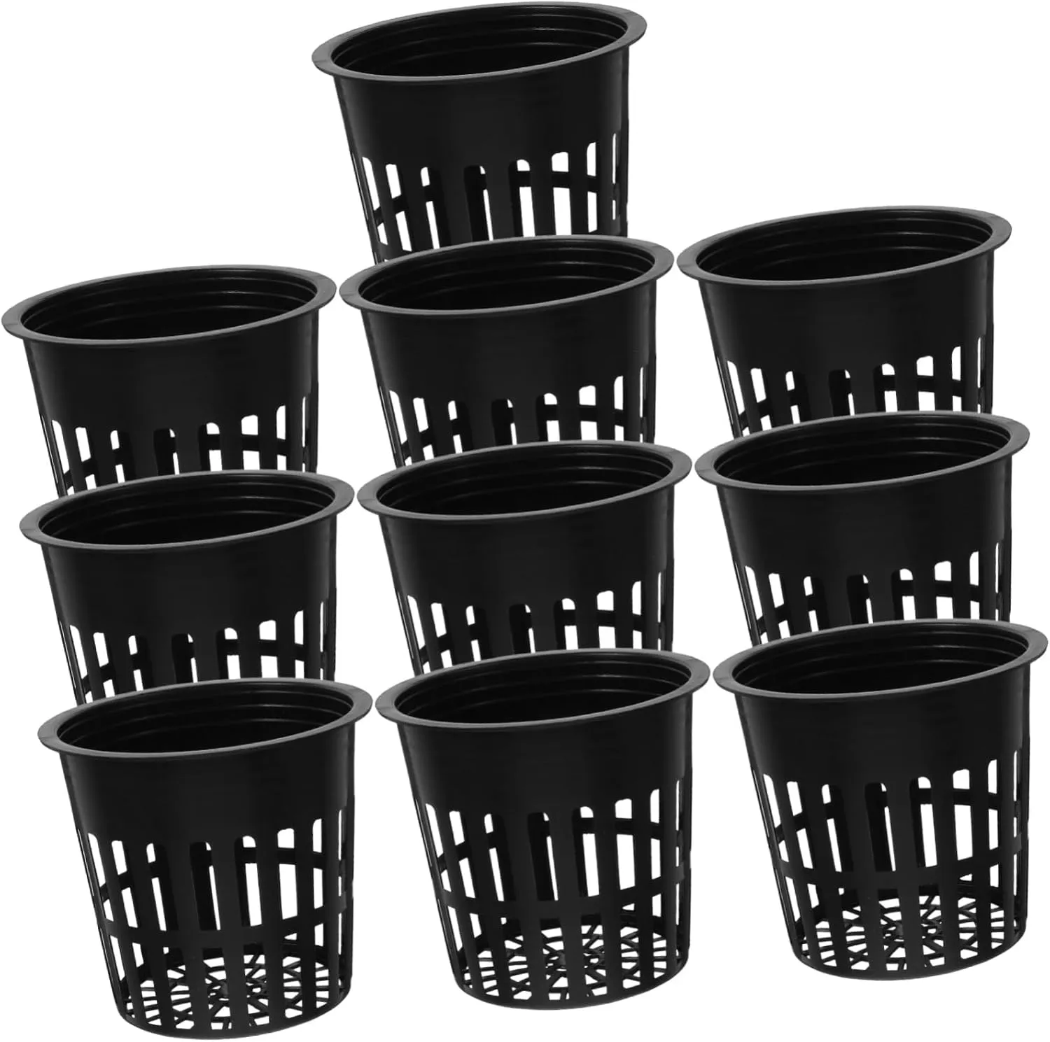 Toyvian Hydroponic Growing Cups 10pcs 4 Net Baskets Root Management Drainage-Enabled for Indoor Gardening and Office Decor