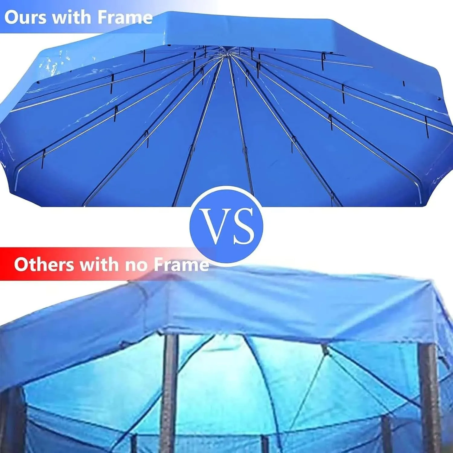 Trampoline Canopy Tent Shade Cover for 6ft-16ft Trampolines - Outdoor Sun, Rain & Snow Protection Top Roof - Ideal for Kids' Sports and Playtime Activities