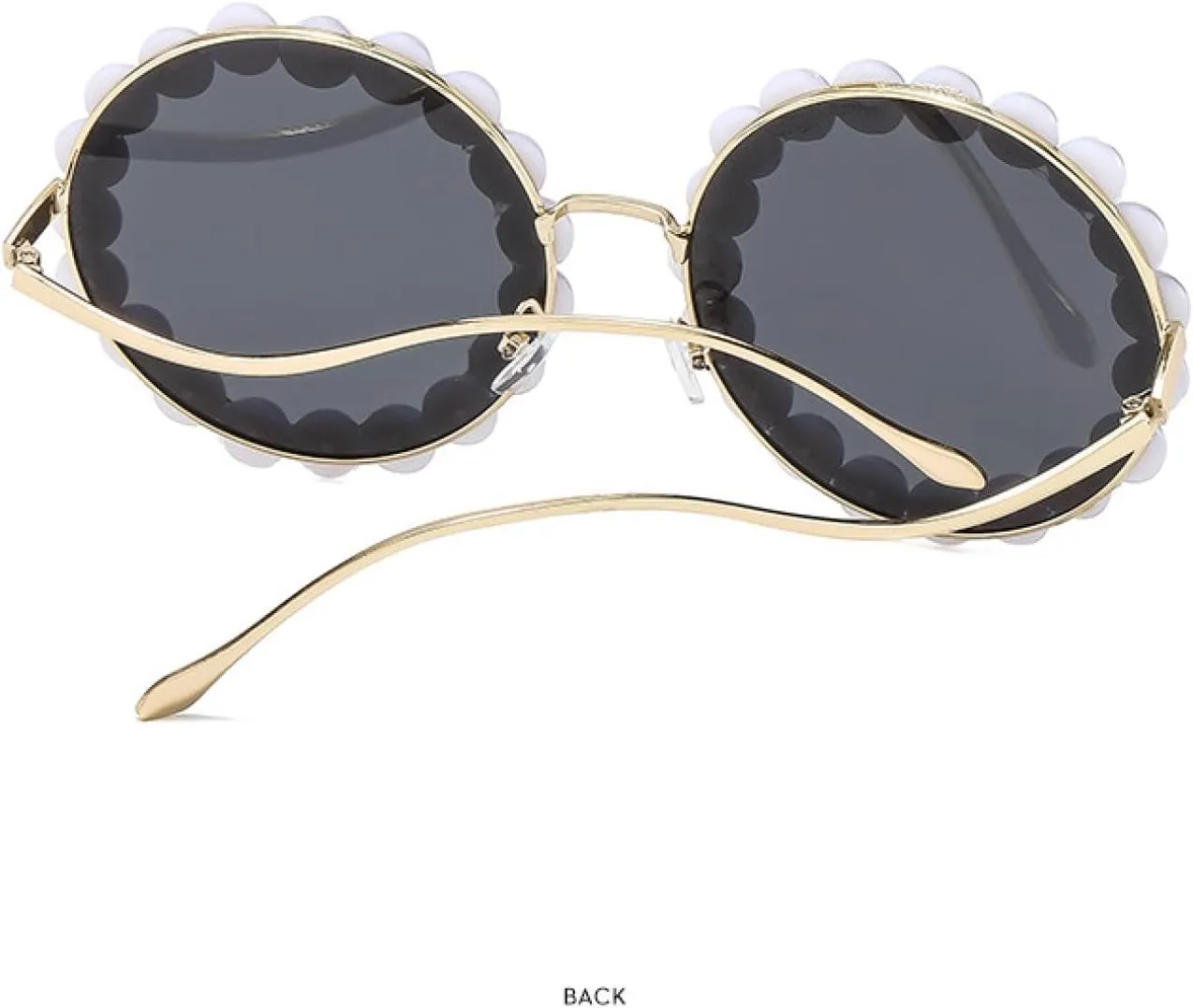 Trend Luxury Pearl Decorative Sunglasses Men Women Fashion Metal Frame Round Outdoors Travel Sun Glasses Uv400