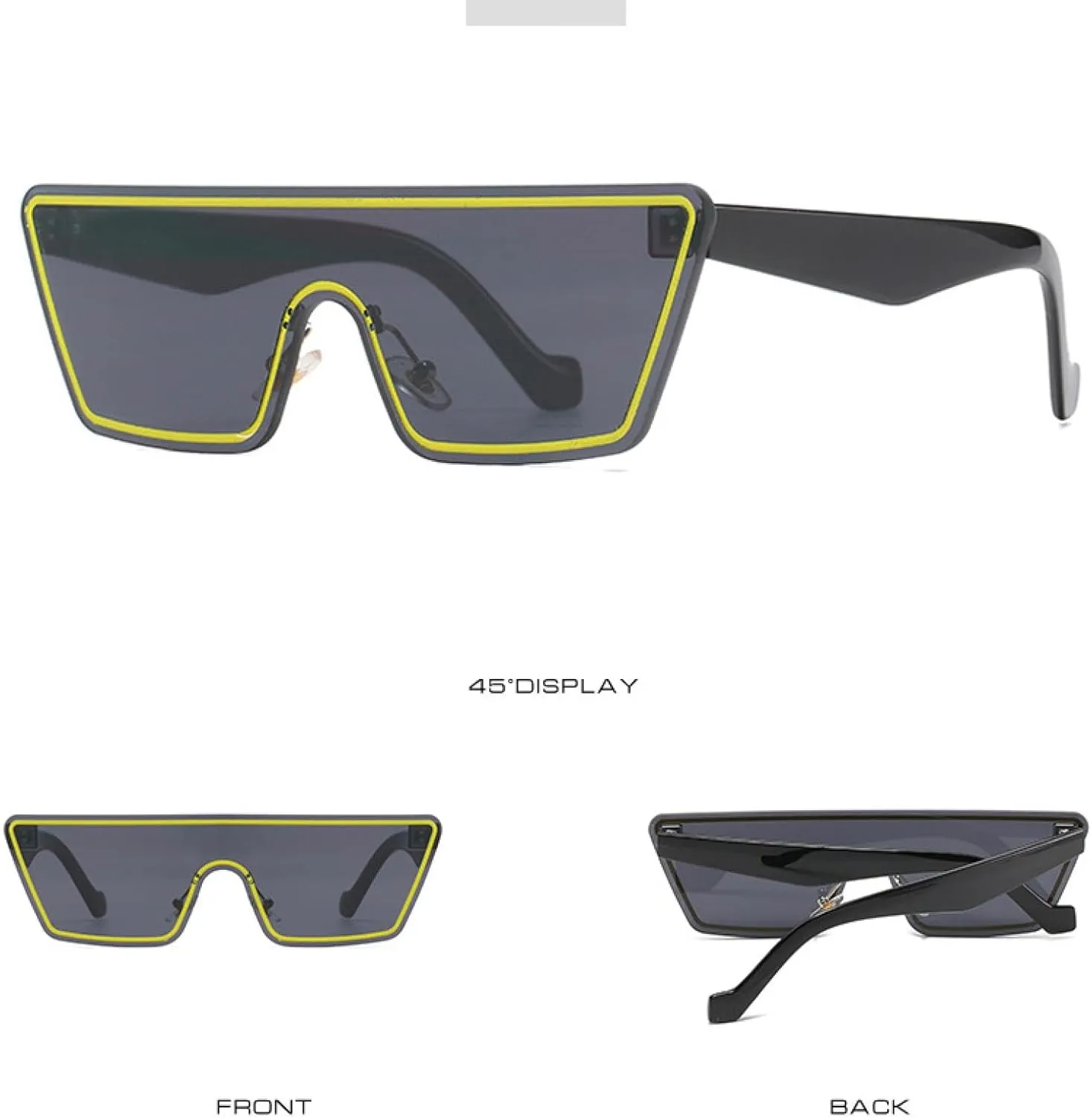 Trend One Piece Sunglasses Women Men Fashion Retro Sun Glasses Summer Traveling Shades Glasses Uv400