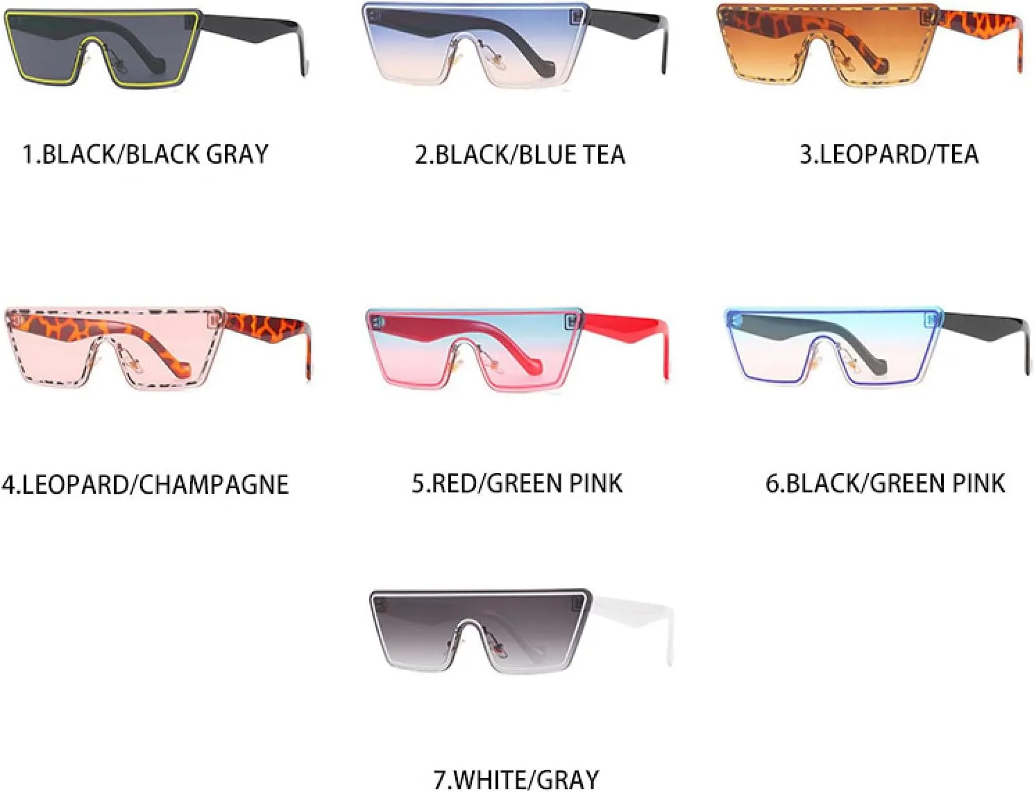 Trend One Piece Sunglasses Women Men Fashion Retro Sun Glasses Summer Traveling Shades Glasses Uv400