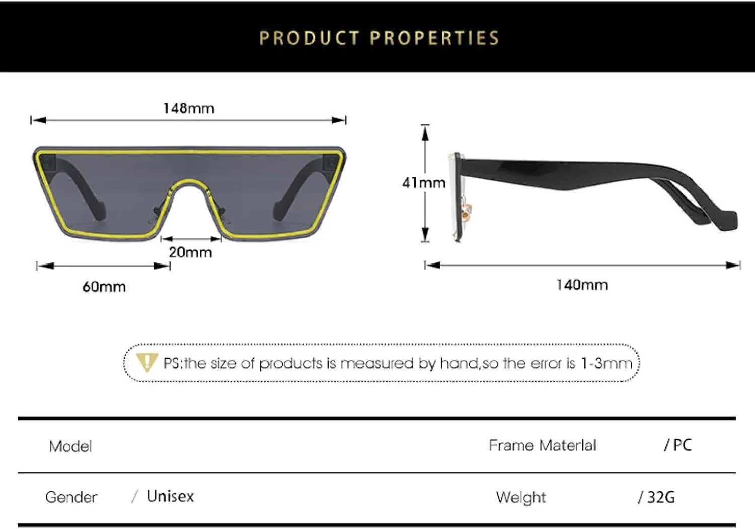 Trend One Piece Sunglasses Women Men Fashion Retro Sun Glasses Summer Traveling Shades Glasses Uv400