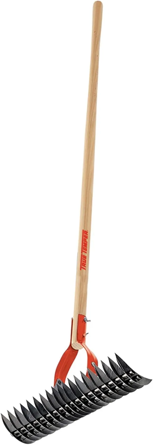 True Temper 1914000 Adjustable Thatching Rake with 54-Inch Wood Handle