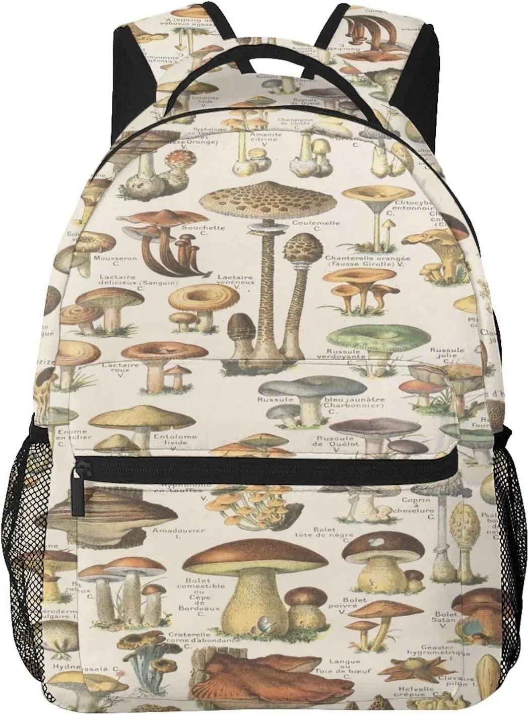 Types Of Various Mushroom Wild Backpacks 15in Laptop Backpack Multipurpose Double Shoulder Bag For Men Women Gifts