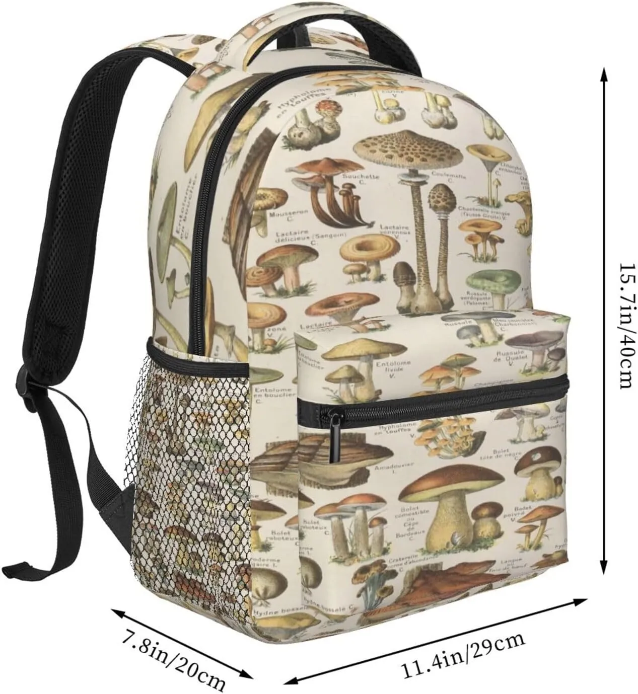 Types Of Various Mushroom Wild Backpacks 15in Laptop Backpack Multipurpose Double Shoulder Bag For Men Women Gifts